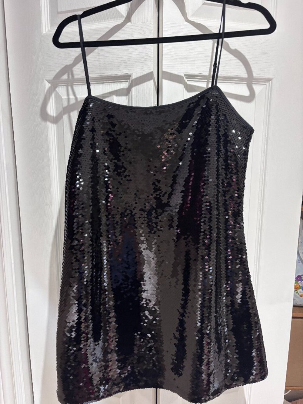 Abercrombie & Fitch Black Sequins Mini Dress - Medium Petite